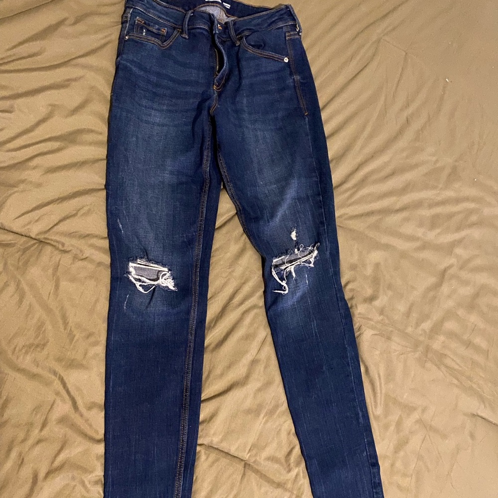dark wash, ripped, old navy